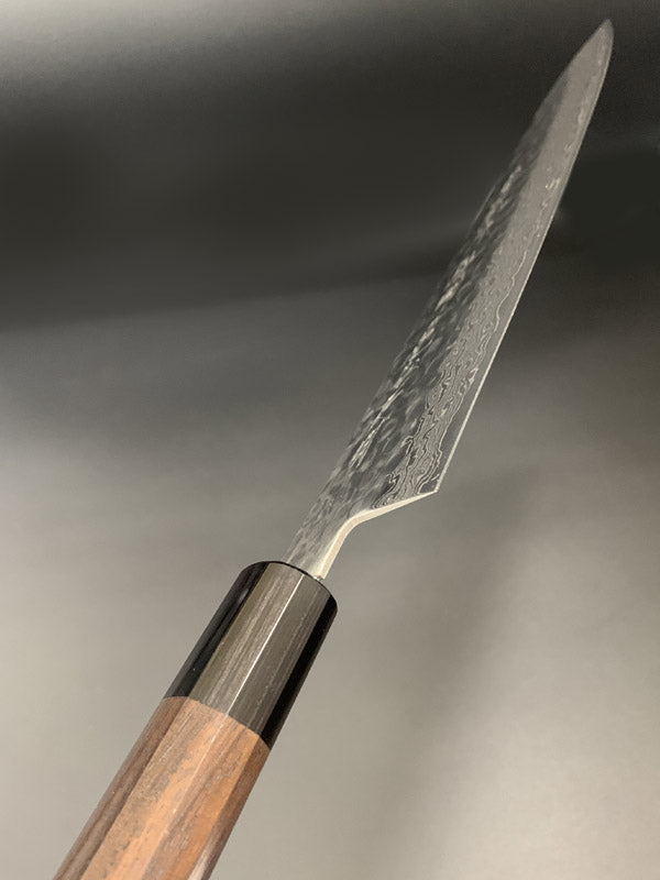SHIBISI model/Chef Knife hammered finish forged damascus wa-gyuutou blade| 和牛刀240MM 紫檀八角柄
