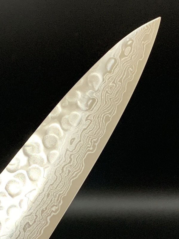 hammered finish　forged damascus   wa-sujihiki  blade