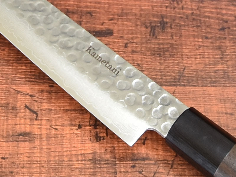 SHIBISI model ｜hammered finish forged damascus  wa-sujihiki blade｜和筋引240MM 紫檀八角柄