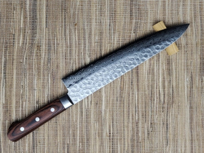 Hammered finish forged damascus｜鎚目鍛造ダマスカス　HAA牛刀240ｍｍ